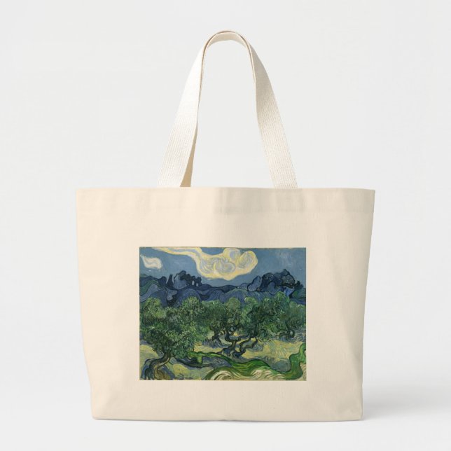 Bolsa Tote Grande Oliveiras por Van Gogh (Frente)