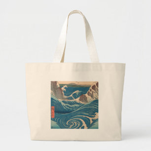 Bolsa Tote Grande Ondas Japonesas Naruto Redemoinho Oceano Arte