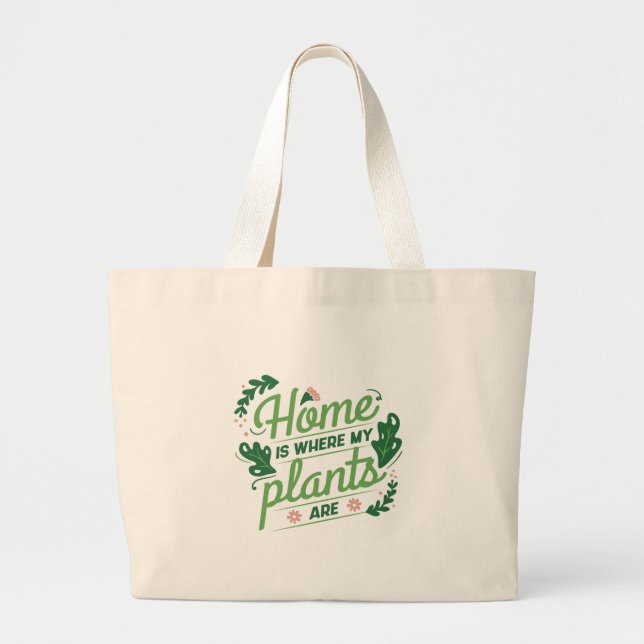 Bolsa Tote Grande Onde estão as minhas plantas (Frente)