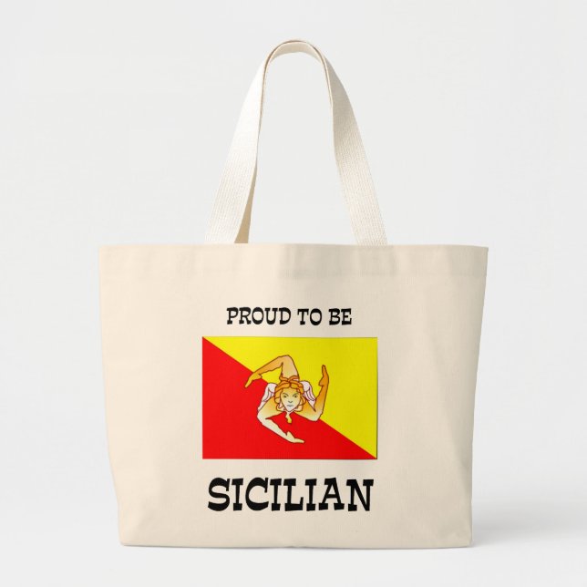 Bolsa Tote Grande Orgulho de ser siciliano (Frente)