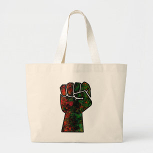 Bolsa Tote Grande orgulho negro vermelho punho verde pano-africano