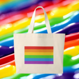Bolsa Tote Grande OrgulhoMega: Orgulho Arco-Íris Gigante