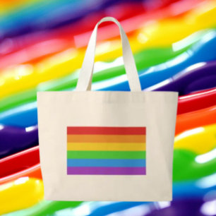 Bolsa Tote Grande OrgulhoMega: Orgulho Arco-Íris Gigante
