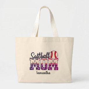 Bolsa Tote Grande Orgulhosa Softball Mãe Life