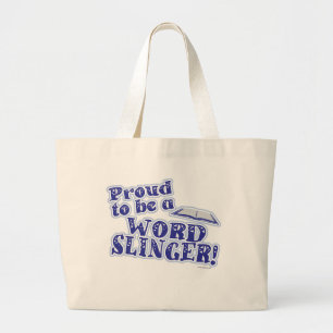 Bolsa Tote Grande Orgulhoso De Ser Um Lema De Escritor De Palavras S