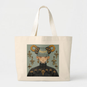 Bolsa Tote Grande Ornamentado Steampunk Fantasy Animy Girl