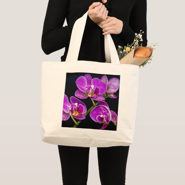 Bolsa Tote Grande Orquídea roxa (Frente (produto))