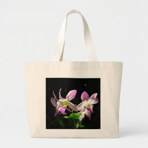 Bolsa Tote Grande Orquídeas cor-de-rosa