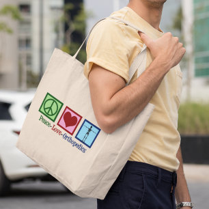 Bolsa Tote Grande Ortopedia do amor da paz