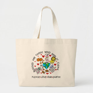 Bolsa Tote Grande Os animais amam nossa terra