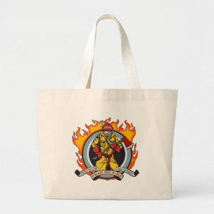 Bolsa Tote Grande Os bombeiros não temem nenhum fogo