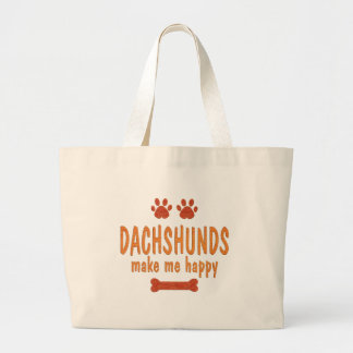 Bolsa Tote Grande Os Dachshunds fazem-me feliz