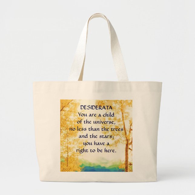 Bolsa Tote Grande Os DESIDERATA desvaneceram-se saco dos álamos (Frente)
