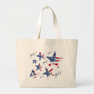 Bolsa Tote Grande Os EUA embandeiram em estrelas do grunge
