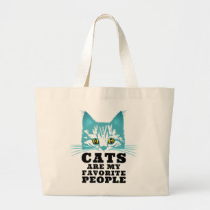 Bolsa Tote Grande Os Gatos São Minha Citação Sarcástica Favorita Com