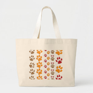 Bolsa Tote Grande Os impressões da pata do cão & do gato projetam o