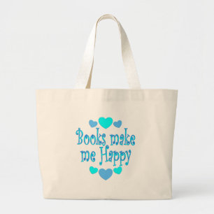 Bolsa Tote Grande Os livros fazem-me feliz