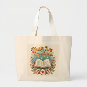 Bolsa Tote Grande Os livros são minha linguagem do amor