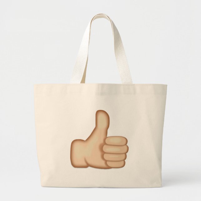 Bolsa Tote Grande Os polegares levantam o sinal Emoji (Frente)
