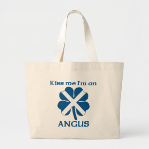 Bolsa Tote Grande Os Scottish personalizados beijam-me que eu sou