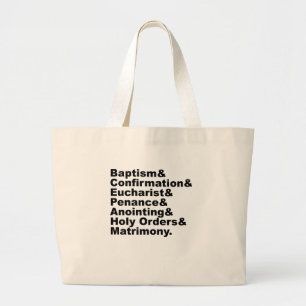 Bolsa Tote Grande Os Sete Sacramentos do Cristianismo e do Catolicis