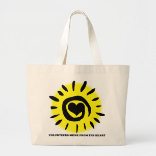 Bolsa Tote Grande Os voluntários brilham do coração iluminam acim