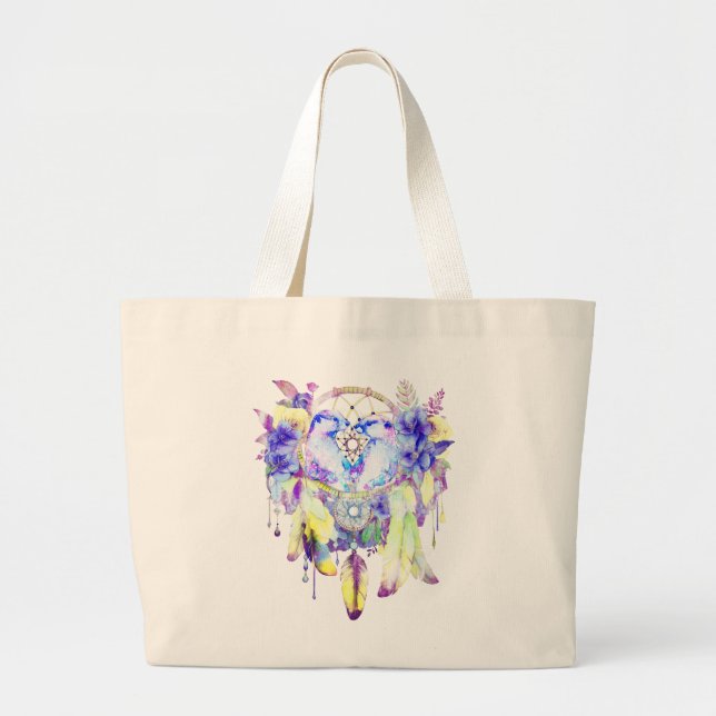 Bolsa Tote Grande Otter Dreamcatcher Blue Yellow (Frente)