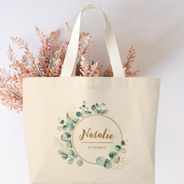 Bolsa Tote Grande Ouro de luxo elegante e festa de Bridal verde (Criador carregado)