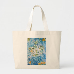 Bolsa Tote Grande Ouro Guardian Angel Art Tot Bag
