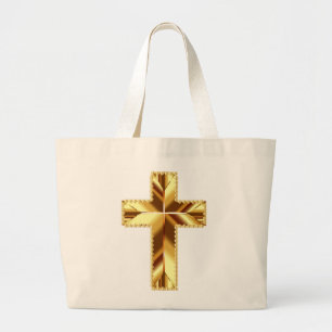 BOLSA TOTE GRANDE OURO HOLY CROSS