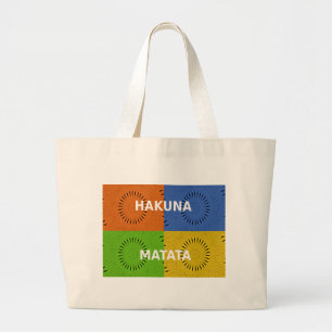 Bolsa Tote Grande Ouro Vermelho Azul Verde Matata Hakuna
