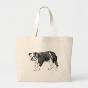 Bolsa Tote Grande Ousadia de Bulldog, Tote Manga Pontilhado