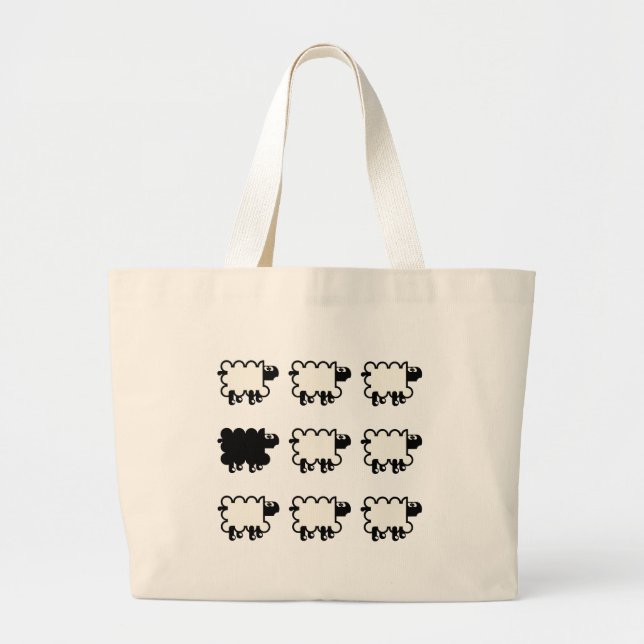 Bolsa Tote Grande Ovelhas negras (Frente)