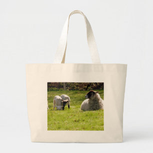 Bolsa Tote Grande Ovinos Com Primavera