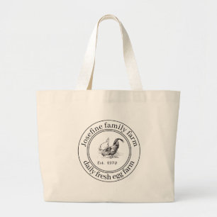 Bolsa Tote Grande Ovos Frescos da Fazenda Galinheiro Fazenda Rústica