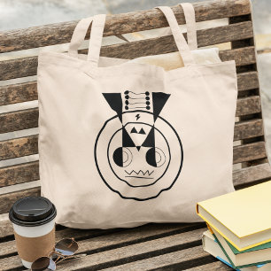 Bolsa Tote Grande Ox Canvas Zodiosa - Design de Geometria Animal Ush
