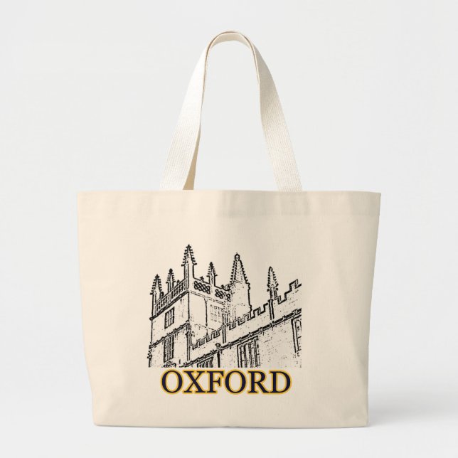 Bolsa Tote Grande Oxford Inglaterra 1986 espirais de construção (Frente)