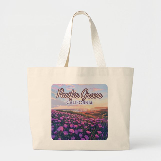 Bolsa Tote Grande Pacífico Grove California Monterey Magic Purple (Frente)