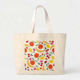 Bolsa Tote Grande Padrão Colorido 'Mistura de Frutas Frescas'