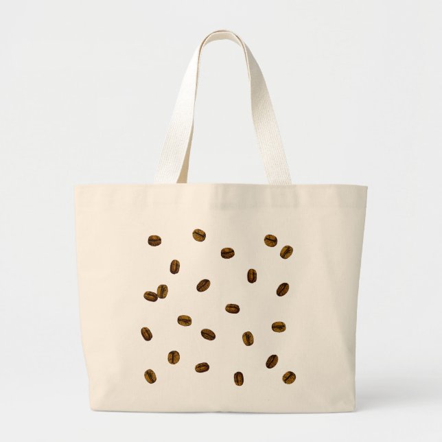 Bolsa Tote Grande Padrão De Bean De Café (Frente)