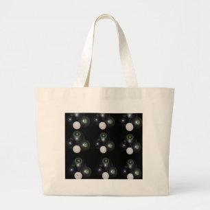 Bolsa Tote Grande Padrão de Boliche de Gramado Preto e Branco,