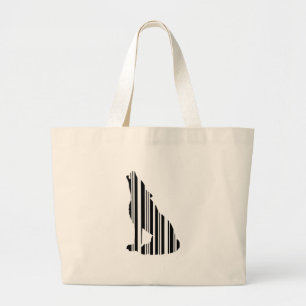 Bolsa Tote Grande Padrão de Código de Barras UIVAR Como o Lobo Códig