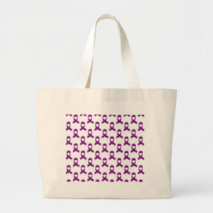 Bolsa Tote Grande Padrão de Fita Roxo