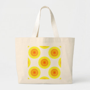 Bolsa Tote Grande Padrão de girassol personalizado