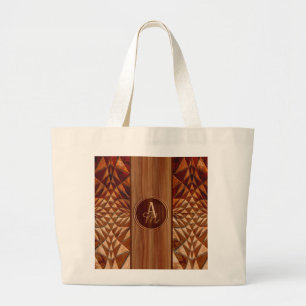 Bolsa Tote Grande Padrão de madeira