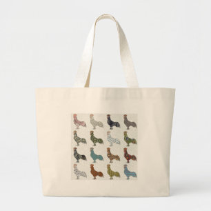 Bolsa Tote Grande Padrão de País do Rooster