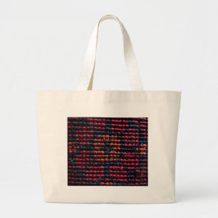 Bolsa Tote Grande Padrão de Tapete Tecido de Vermelho e Preto