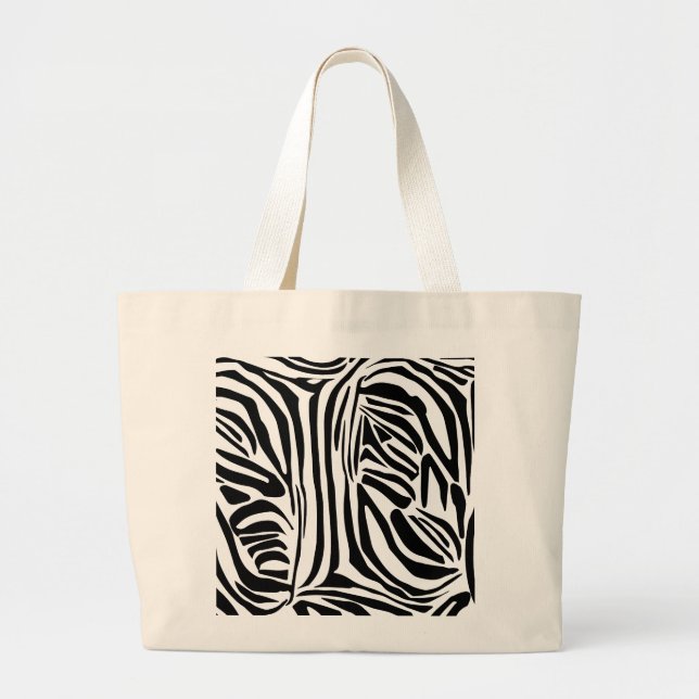 Bolsa Tote Grande Padrão de zebra (Frente)