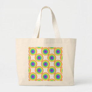 Bolsa Tote Grande Padrão Espiral Arco-Íris
