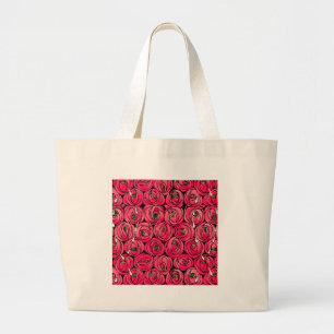 Bolsa Tote Grande Padrão Floral Art Nouveau Rosa Rennie Mackintosh